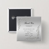 Silver Decoration Wedding Button (Vorne & Hinten)