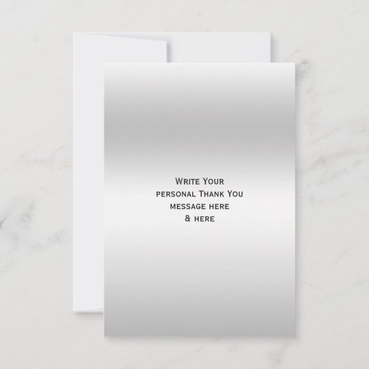 Silver Decoration Wedding Dankeskarte (Rückseite)