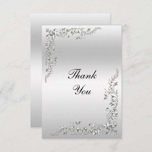 Silver Decoration Wedding Dankeskarte (Vorne/Hinten)