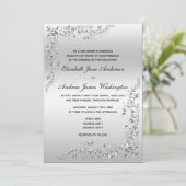 Silver Decoration Wedding Einladung (Stehend Vorderseite)