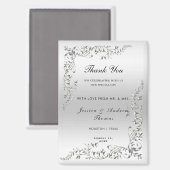 Silver Decoration Wedding Magnet (Vorderseite/Rückseite)