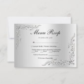 Silver Decoration Wedding Menu UAWG RSVP Karte (Vorderseite)
