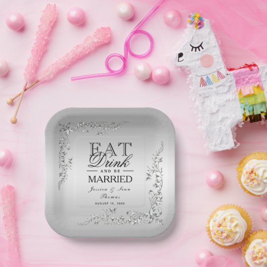 Silver Decoration Wedding Pappteller (Party)