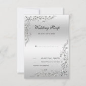 Silver Decoration Wedding RSVP Karte (Vorderseite)
