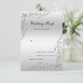 Silver Decoration Wedding RSVP Karte (Stehend Vorderseite)