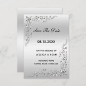 Silver Decoration Wedding Save The Date (Vorne/Hinten)