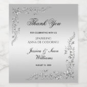 Silver Decoration Wedding Weinetikett (Einzelnes Label)