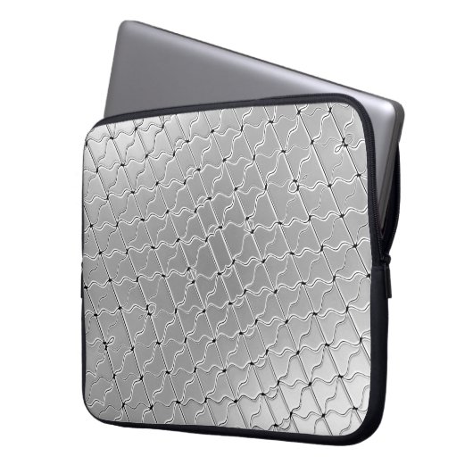 Silver Decorative Laptop Sleeve (Vorderseite Links)