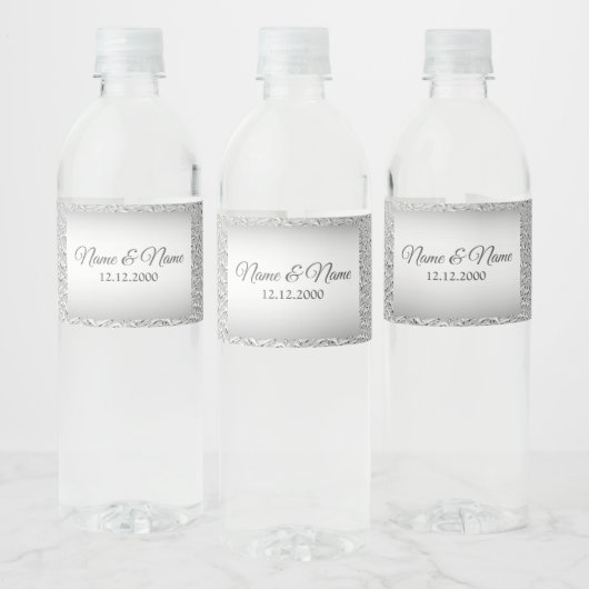 Silver Decorative Water Flasche Etikett (Flaschen)