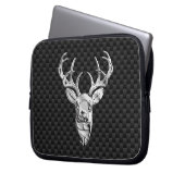 Silver Dee on Carbon Fibre Style Print Laptopschutzhülle (Vorderseite Links)