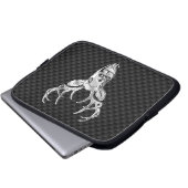 Silver Dee on Carbon Fibre Style Print Laptopschutzhülle (Vorne Knopf)