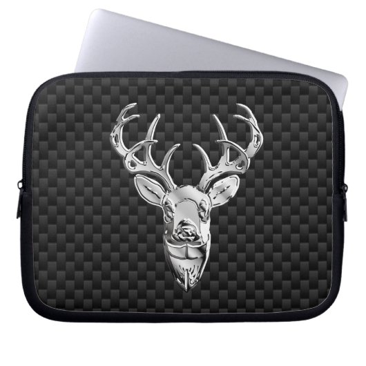 Silver Dee on Carbon Fibre Style Print Laptopschutzhülle (Vorderseite)