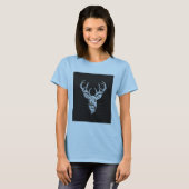 Silver Deer Buck on Carbon Fibre Style Decke T-Shirt (Vorne ganz)