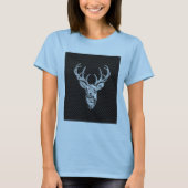 Silver Deer Buck on Carbon Fibre Style Decke T-Shirt (Vorderseite)