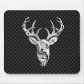 Silver Deer Deco auf Carbon Fibre Style Print Mousepad (Vorne)