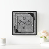 Silver Deko Quadratische Wanduhr (Zuhause)
