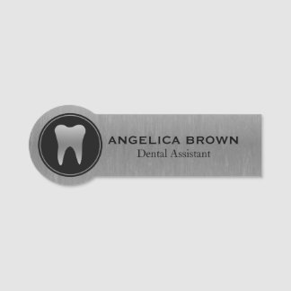 Silver Dental Assistant Name Tag Namensschild