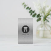 Silver Dental Business Card Visitenkarte (Stehend Vorderseite)