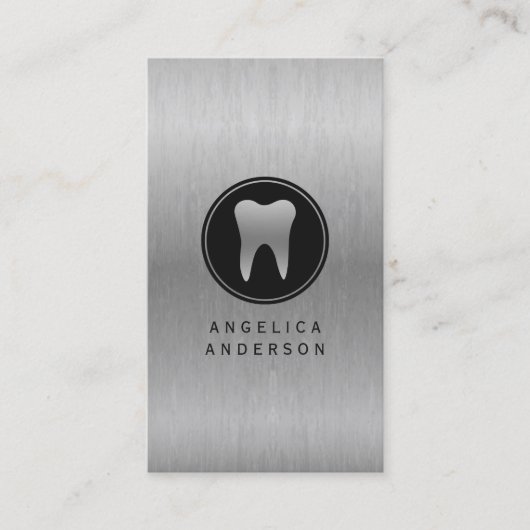 Silver Dental Business Card Visitenkarte (Vorderseite)