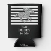 Silver Derby Race Pferd Schwarz-weiße Streifen Dosenkühler (Vorderseite)