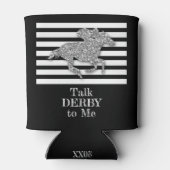 Silver Derby Race Pferd Schwarz-weiße Streifen Dosenkühler (Rückseite)