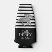 Silver Derby Race Pferd Schwarz-weiße Streifen Flaschenkühler (Vorderseite)