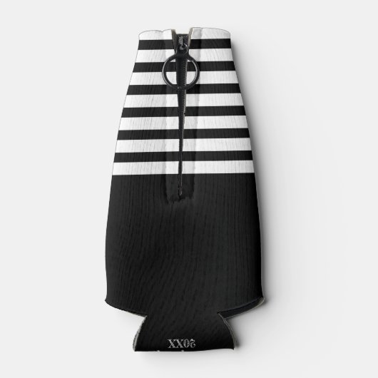 Silver Derby Race Pferd Schwarz-weiße Streifen Flaschenkühler (Rückseite)