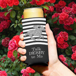 Silver Derby Race Pferd Schwarz-weiße Streifen Selters Dosenkühler