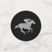 Silver Derby Racehorse auf Black Konfetti (Klein Vorderseite)