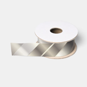 Silver Diagonal Streifen Christmas Ripsband