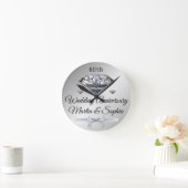 Silver Diamond 60 Jahre Jubiläum Geschenk für Ehef Runde Wanduhr (Zuhause)