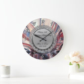 Silver Diamond Abstrakt 25. Hochzeitstag Große Wanduhr (Zuhause)