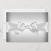 Silver Diamond Bow & Tiara Quinceanera Einladung (Rückseite)
