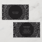 Silver Diamond Confetti Black Swarovski Crystals Visitenkarte (Vorne/Hinten)