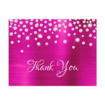 Silver Diamond Confetti Hot Pink Satin Foil