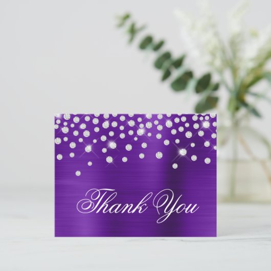 Silver Diamond Confetti Indigo Satin Foil Postkarte (Stehend Vorderseite)