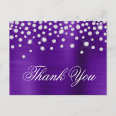 Silver Diamond Confetti Indigo Satin Foil Postkarte (Vorderseite)