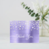 Silver Diamond Confetti Periwinkle Satiny Foil Postkarte (Stehend Vorderseite)