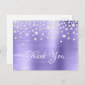 Silver Diamond Confetti Periwinkle Satiny Foil Postkarte (Vorne/Hinten)