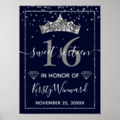 Silver Diamond Confetti & Tiara Poster (Vorne)