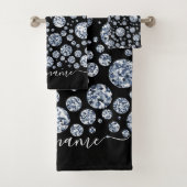 Silver Diamond Glitzer Bling Kristall Badhandtuch Set (Insitu)