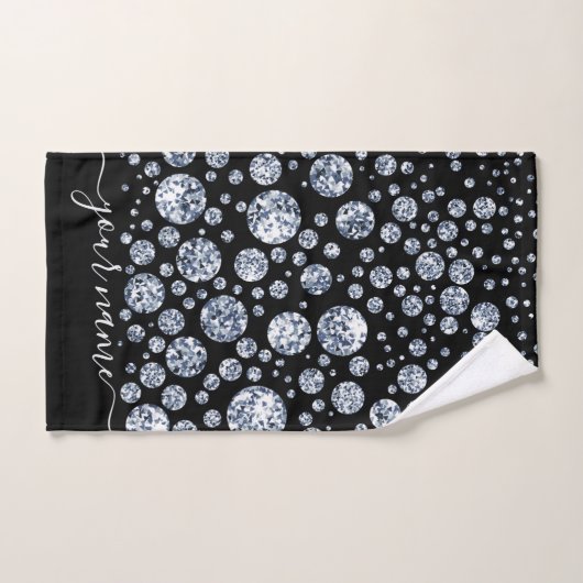 Silver Diamond Glitzer Bling Kristall Badhandtuch Set (Handtuch)