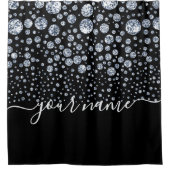 Silver Diamond Glitzer Bling Kristall Duschvorhang (Vorderseite)