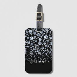 Silver Diamond Glitzer Bling Kristall Gepäckanhänger