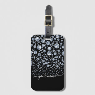 Silver Diamond Glitzer Bling Kristall Gepäckanhänger