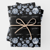 Silver Diamond Glitzer Bling Kristall Geschenkpapier Set (Beispiel)