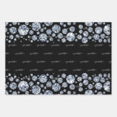 Silver Diamond Glitzer Bling Kristall Geschenkpapier Set (Vorderseite)