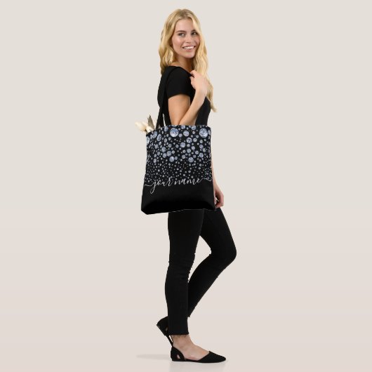 Silver Diamond Glitzer Bling Kristall Tasche (Am Model)