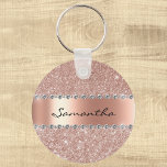 Silver Diamond Glitzer Bling Metallic Monogram Key Schlüsselanhänger<br><div class="desc">Dieses Design entstand durch digitale Kunst und kann in dem Bereich personalisiert sein, der durch das Ändern des Fotos und/oder Textes zur Verfügung gestellt wird. Oder Sie können es anpassen, indem Sie den Mausklick auswählen, um weitere Optionen anzupassen, um die Farbe des Hintergrunds zu löschen oder zu ändern, Text hinzuzufügen,...</div>