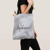 Silver Diamond Glitzer Confetti Muster Monogram Tasche (Von Nahem)